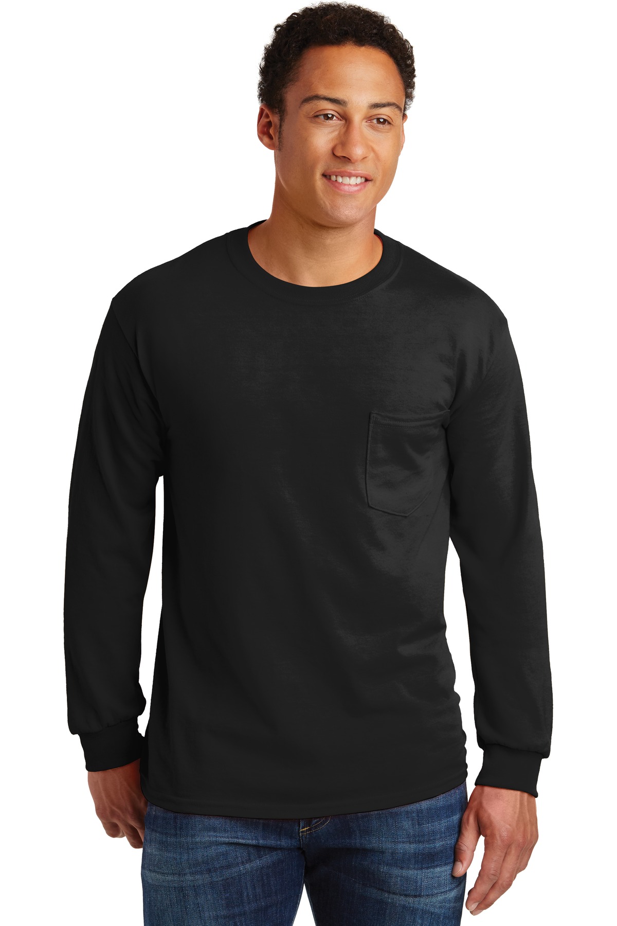 Gildan ®  - Ultra Cotton ®  100% Cotton Long Sleeve T-Shirt with Pocket.  2410