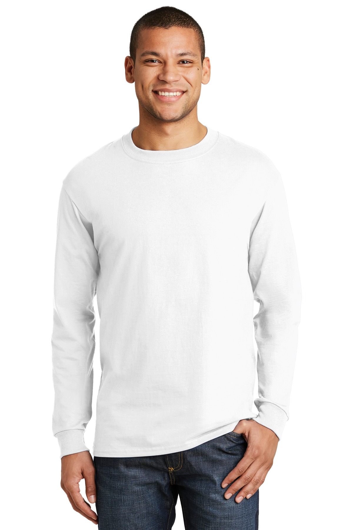 Hanes ®  Beefy-T ®  -  100% Cotton Long Sleeve T-Shirt.  5186