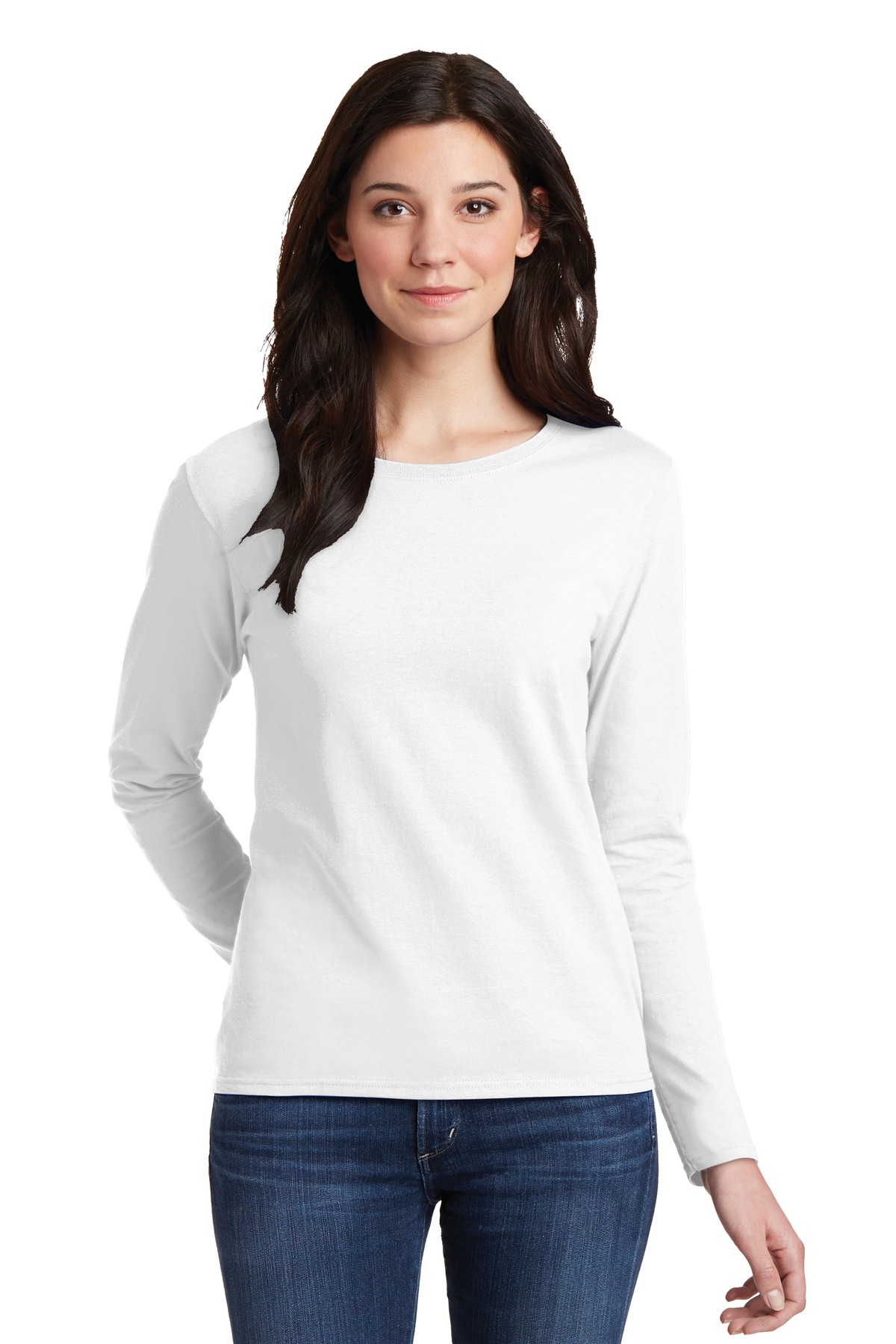 Gildan ®  Ladies Heavy Cotton ™  100% Cotton Long Sleeve T-Shirt. 5400L