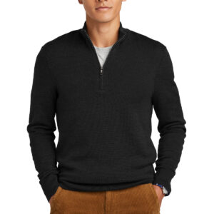 Brooks Brothers ®  Washable Merino Birdseye 1/4-Zip Sweater BB18412
