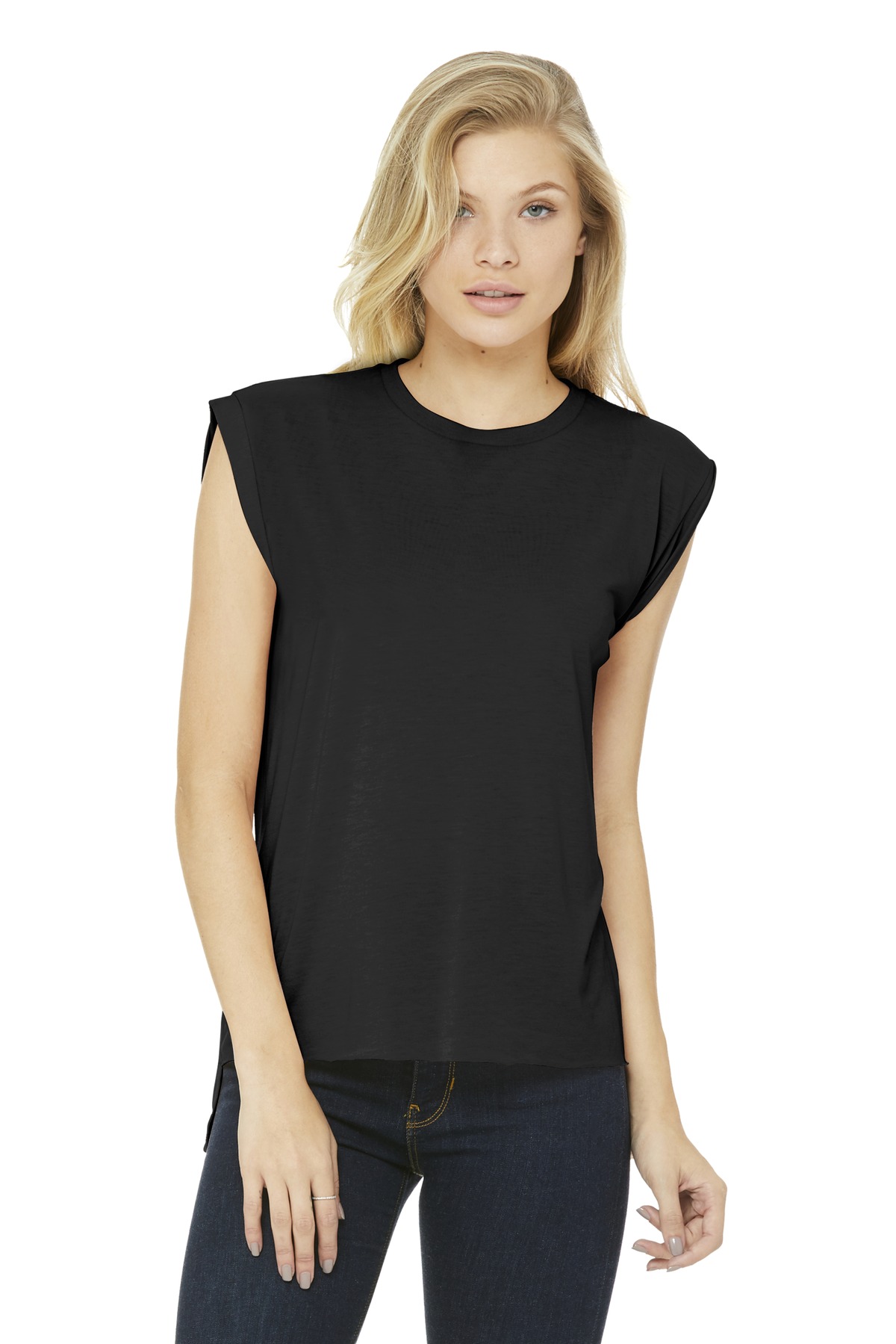 BELLA+CANVAS  ®  Women's Flowy Muscle Tee With Rolled Cuffs. BC8804