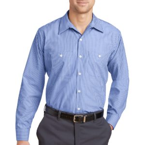 Red Kap ®  Long Size, Long Sleeve Striped Industrial Work Shirt. CS10LONG