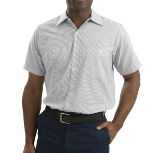 Red Kap ®  Long Size, Short Sleeve Striped Industrial Work Shirt. CS20LONG