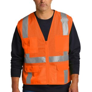 CornerStone  ®  ANSI 107 Class 2 Mesh Six-Pocket Zippered Vest. CSV104