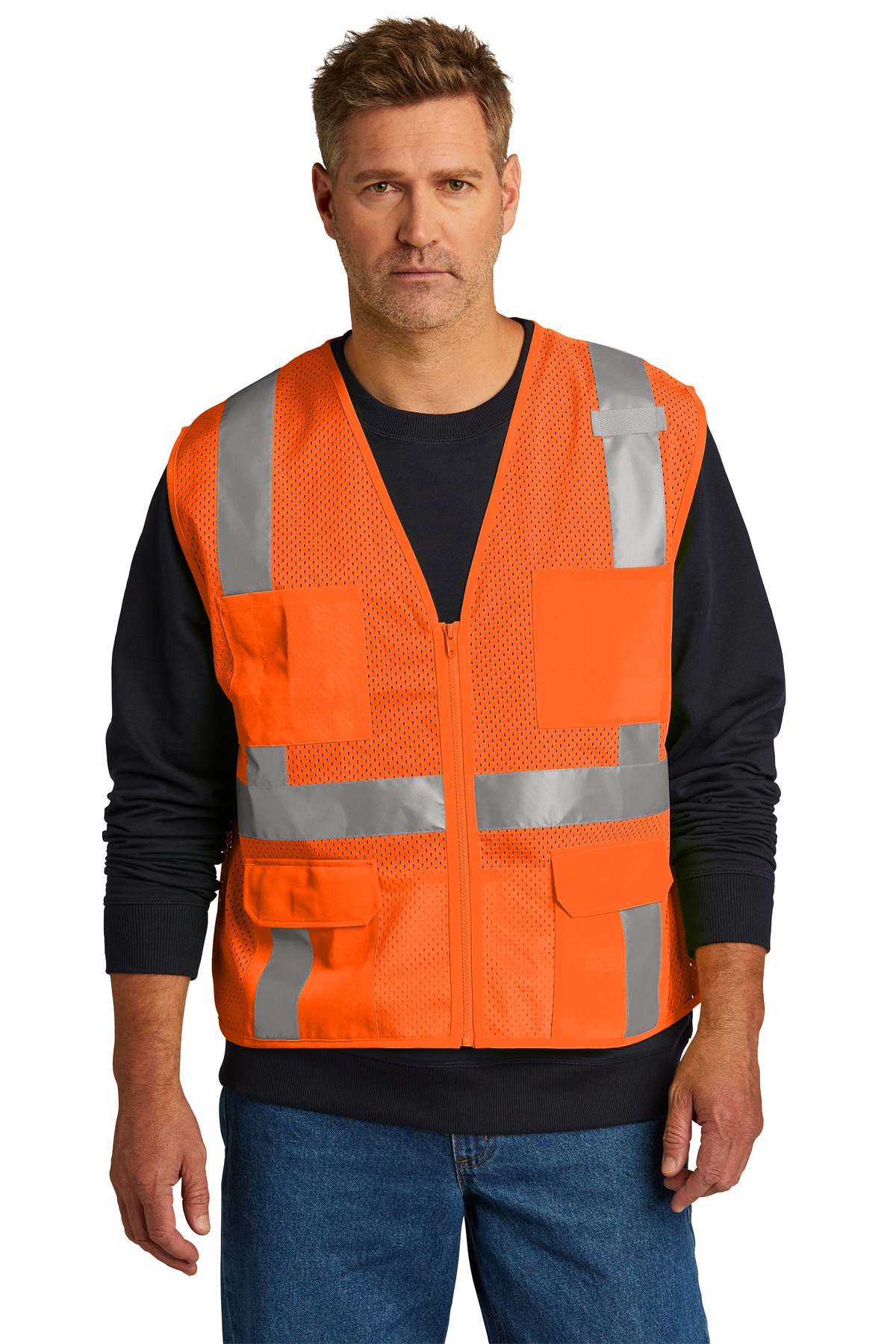 CornerStone  ®  ANSI 107 Class 2 Mesh Six-Pocket Zippered Vest. CSV104