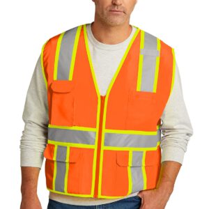 CornerStone  ®  ANSI 107 Class 2 Surveyor Zippered Two-Tone Vest. CSV105