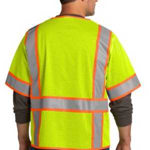 CornerStone  ®  ANSI 107 Class 3 Surveyor Mesh Zippered Two-Tone Short Sleeve Vest. CSV106