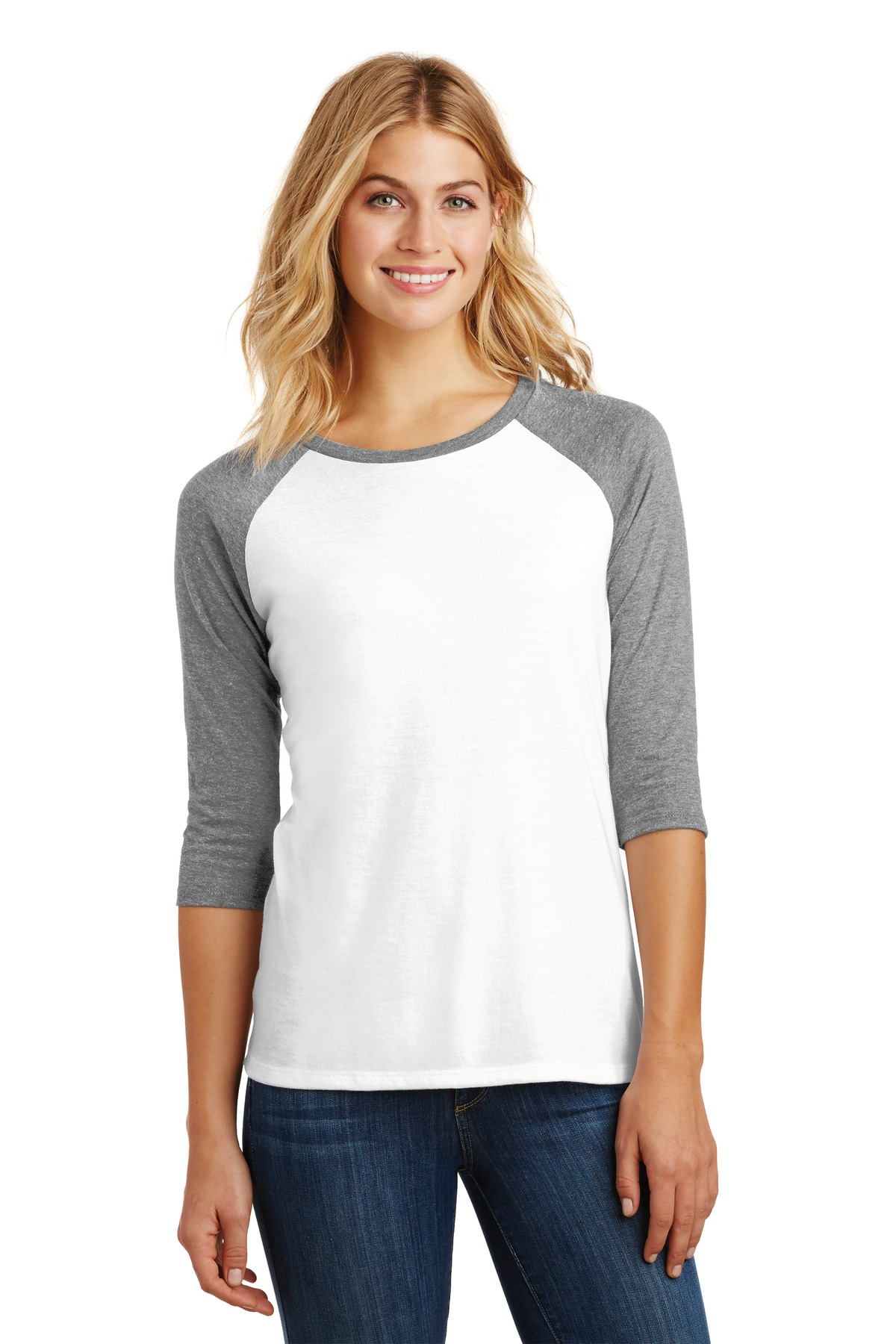 District ®  Women's Perfect Tri ®  3/4-Sleeve Raglan. DM136L