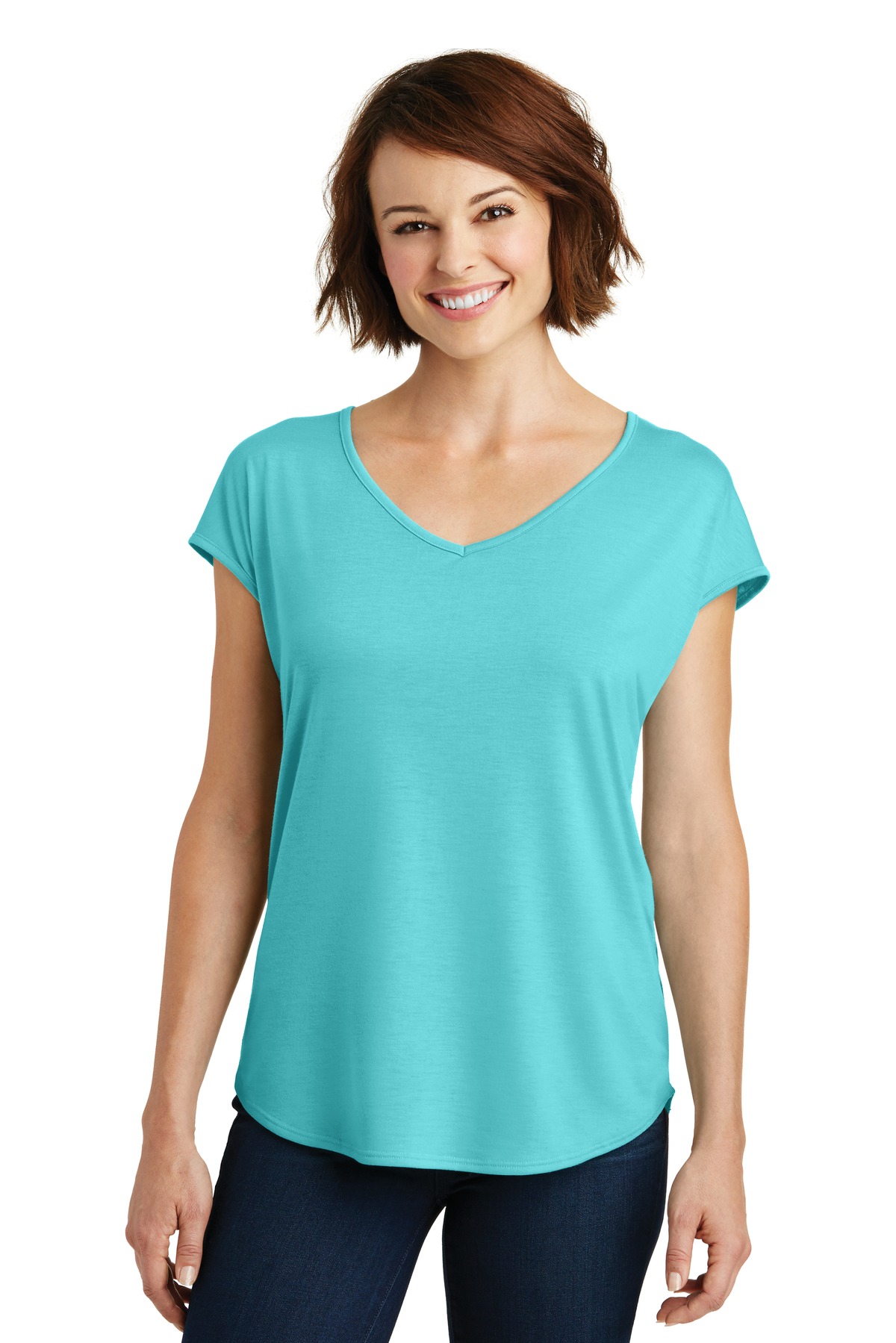 District  ®  Women's Drapey Cross-Back Tee. DM416