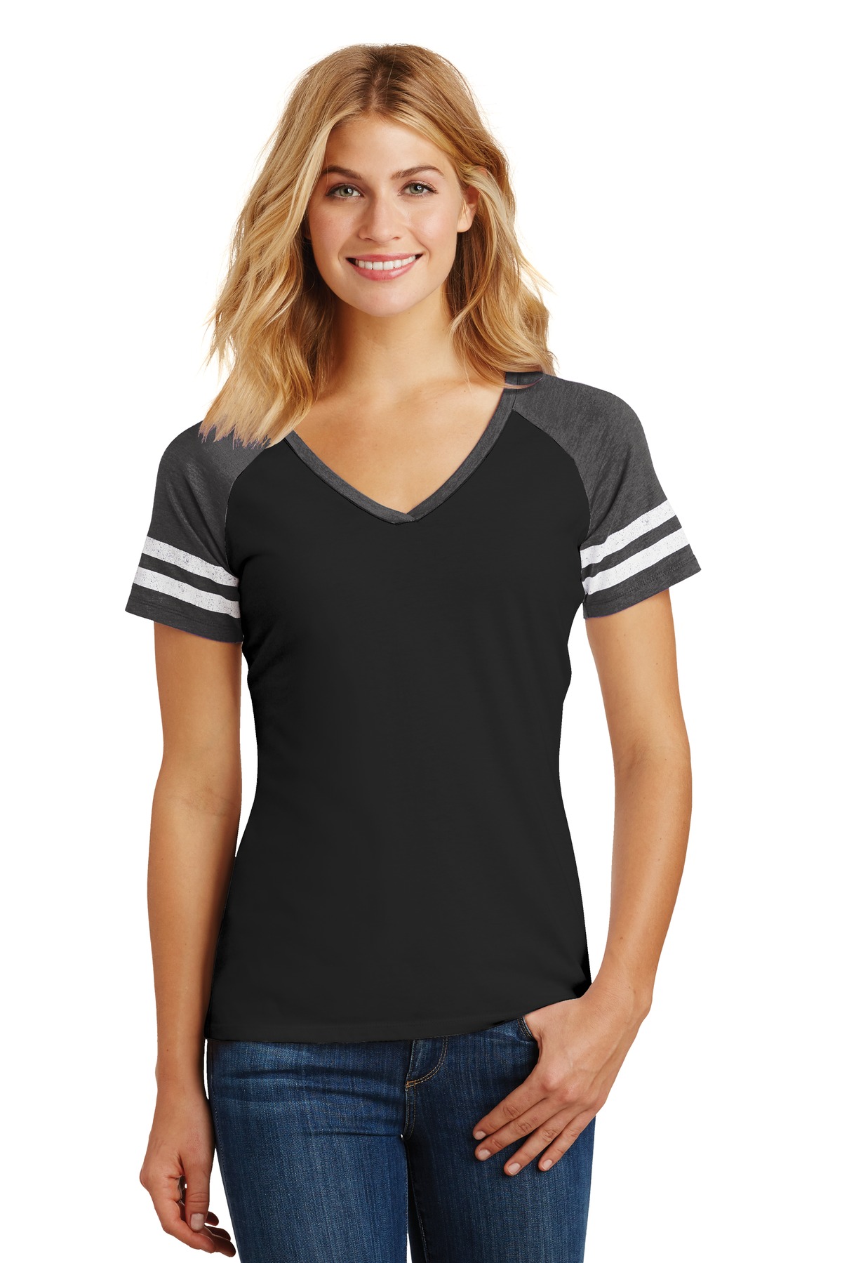 District  ®  Women's Game V-Neck Tee. DM476