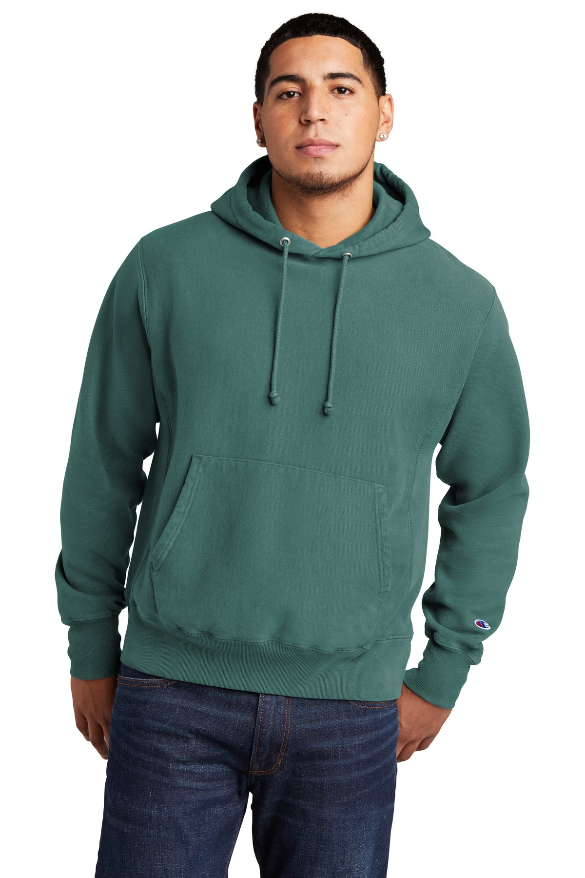 Champion  ®  Reverse Weave  ®  Garment-Dyed Hooded Sweatshirt. GDS101