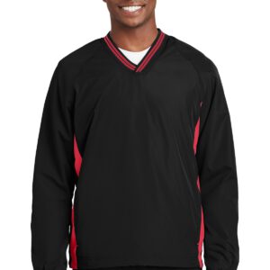 Sport-Tek ®  Tipped V-Neck Raglan Wind Shirt. JST62