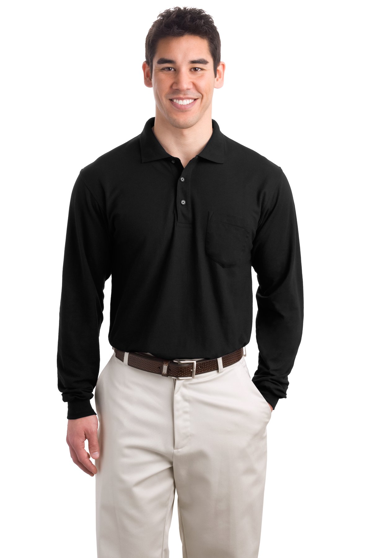 Port Authority ®  Long Sleeve Silk Touch™ Polo with Pocket.  K500LSP