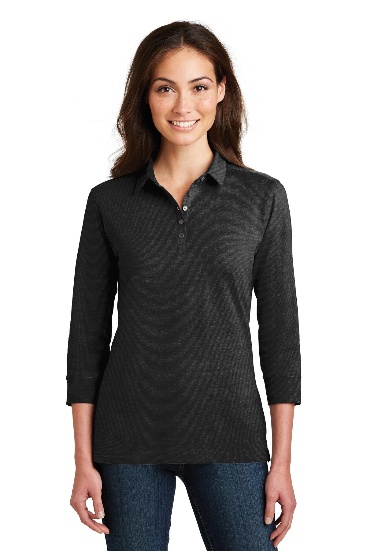 Port Authority ®  Ladies 3/4-Sleeve Meridian Cotton Blend Polo. L578