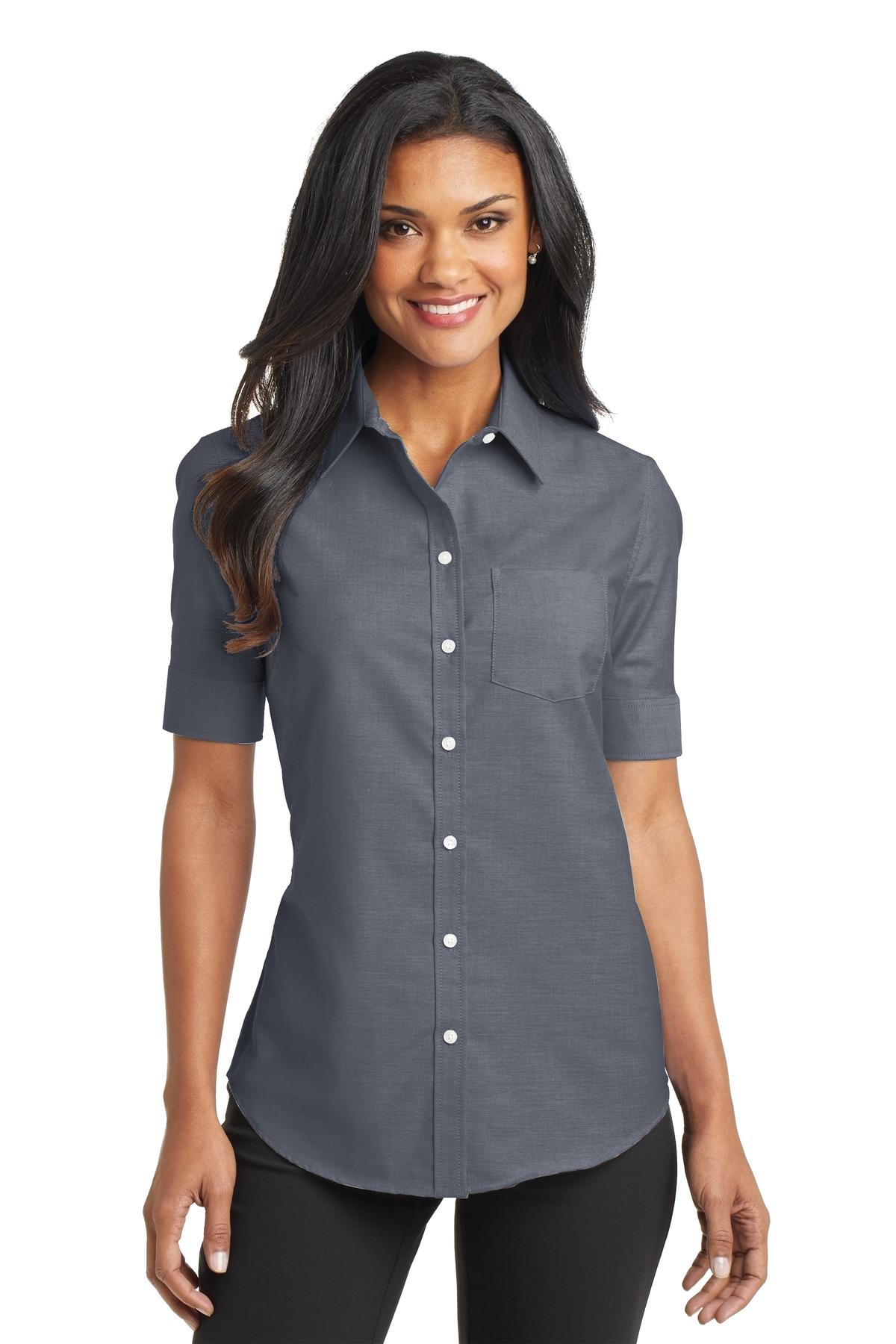 Port Authority ®  Ladies Short Sleeve SuperPro ™  Oxford Shirt. L659