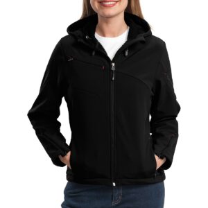 Port Authority ®  Ladies Textured Hooded Soft Shell Jacket. L706