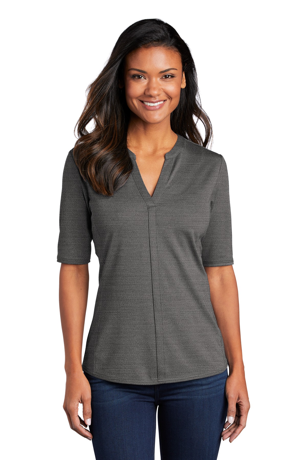 Port Authority  ®  Ladies Stretch Heather Open Neck Top  LK583