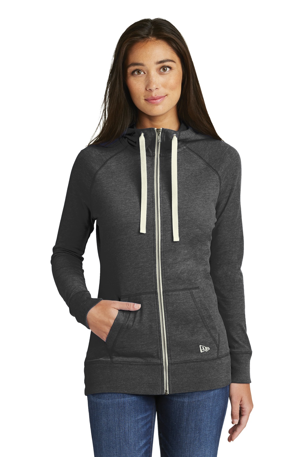 New Era  ®  Ladies Sueded Cotton Blend Full-Zip Hoodie. LNEA122