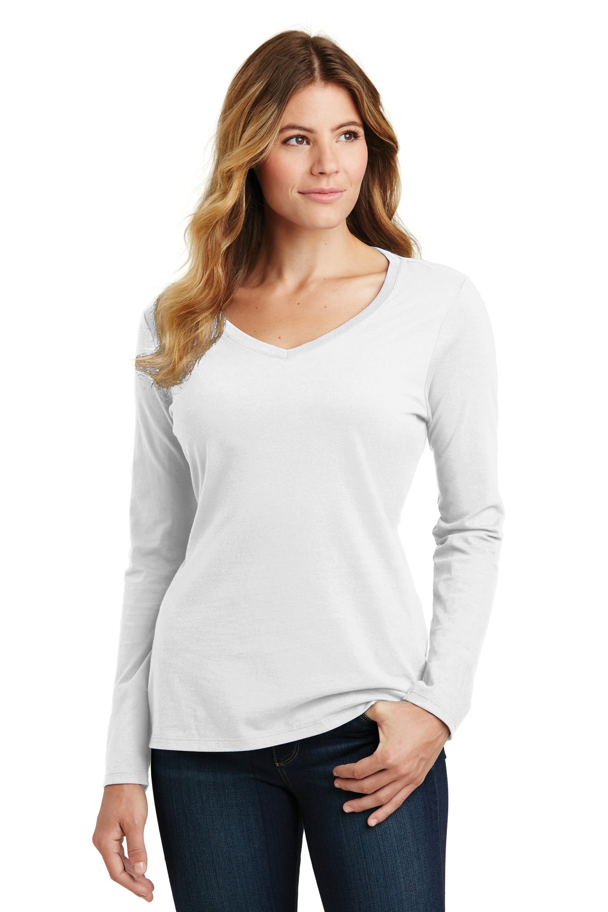 Port & Company ®  Ladies Long Sleeve Fan Favorite V-Neck Tee. LPC450VLS