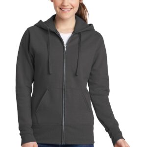 Port & Company ®  Ladies Core Fleece Full-Zip Hooded Sweatshirt. LPC78ZH