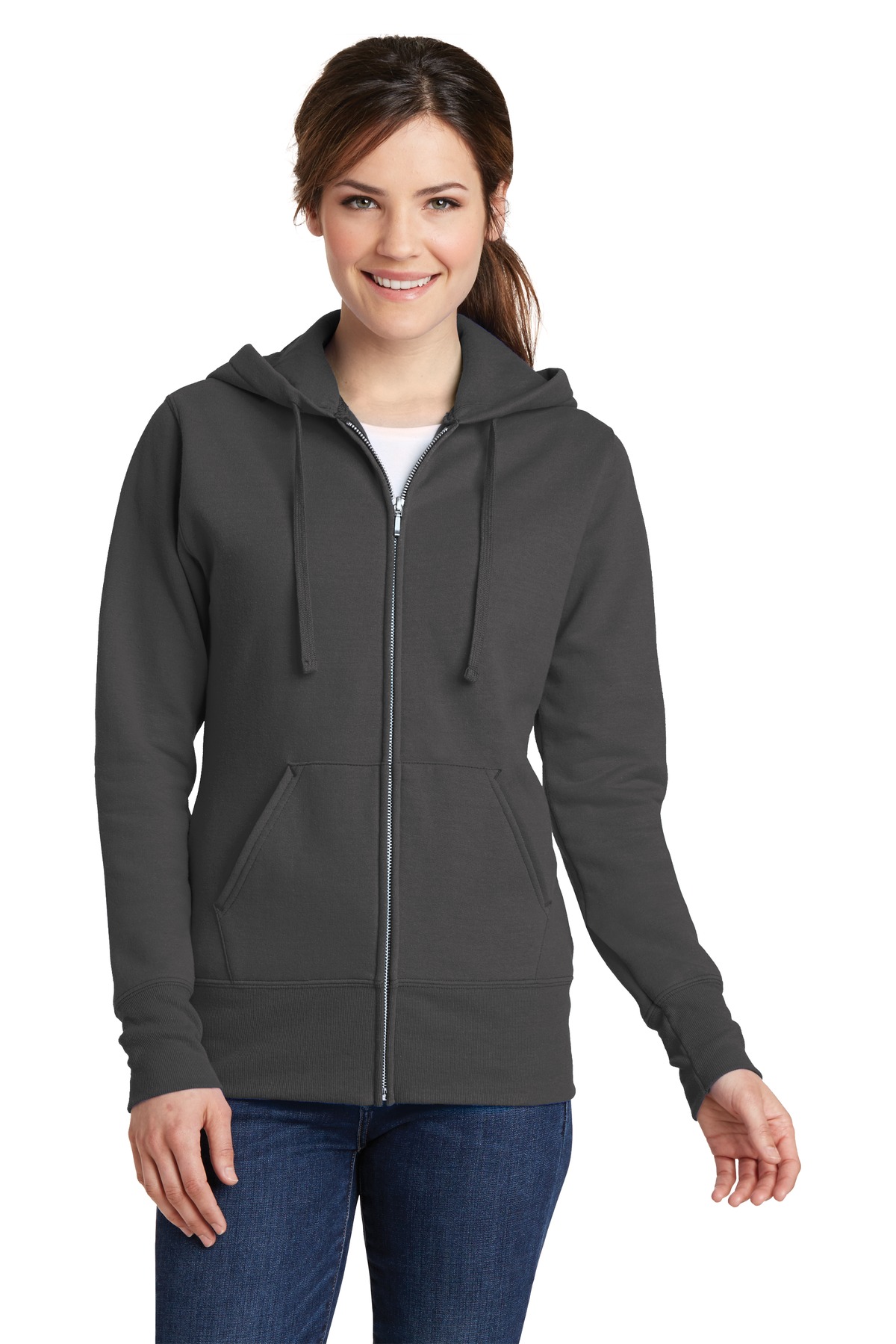 Port & Company ®  Ladies Core Fleece Full-Zip Hooded Sweatshirt. LPC78ZH