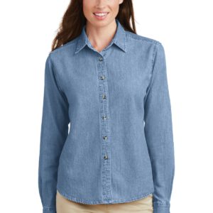 Port & Company ®  – Ladies Long Sleeve Value Denim Shirt.  LSP10