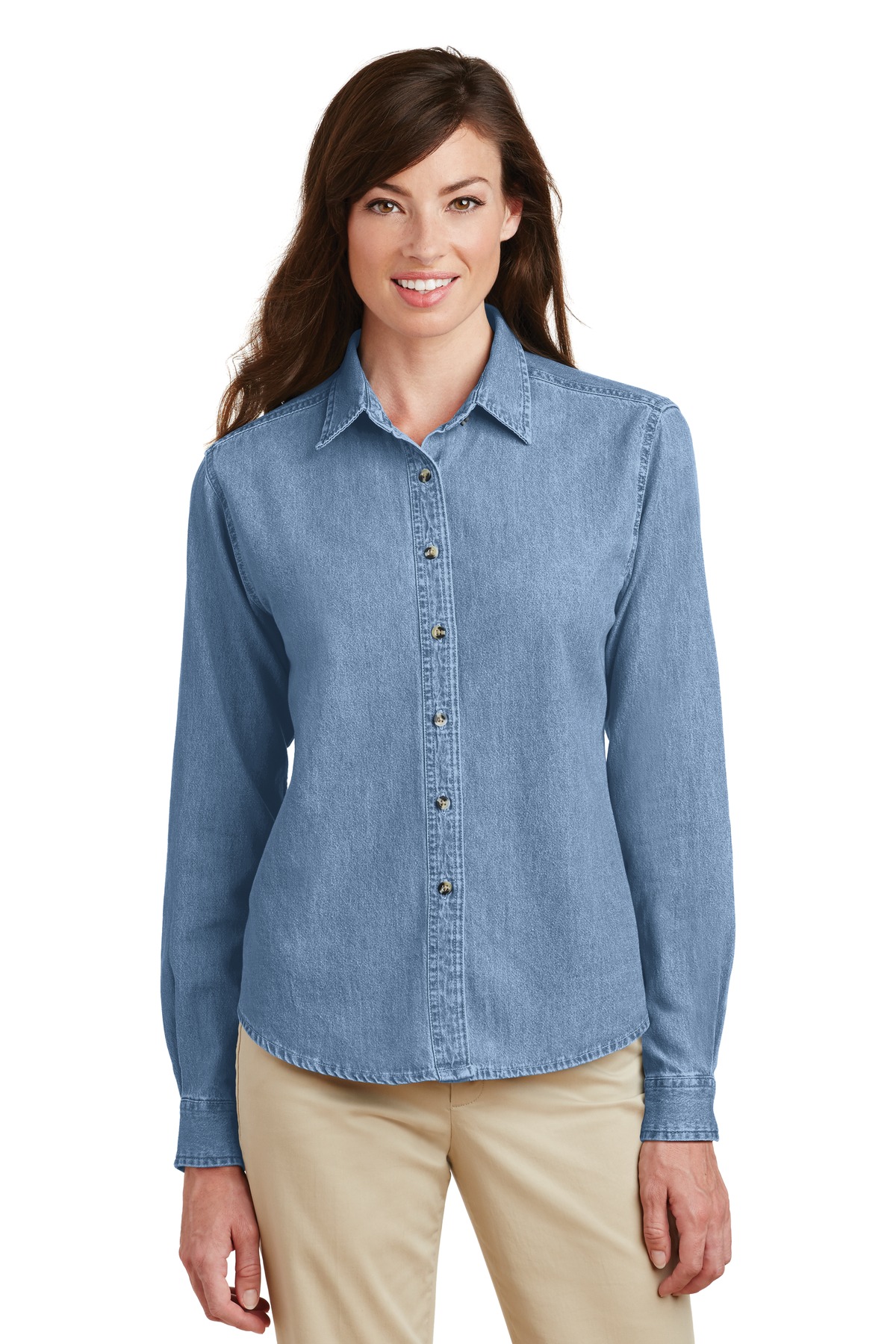 Port & Company ®  - Ladies Long Sleeve Value Denim Shirt.  LSP10