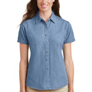 Port & Company ®  – Ladies Short Sleeve Value Denim Shirt.  LSP11