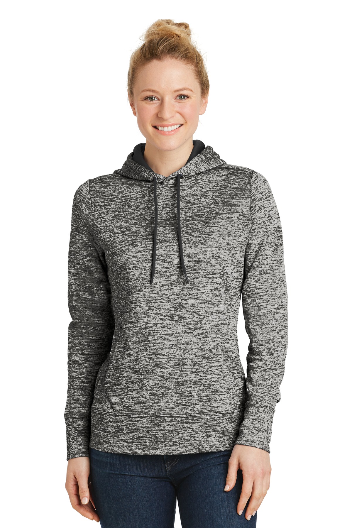 Sport-Tek ®  Ladies PosiCharge ®  Electric Heather Fleece Hooded Pullover. LST225