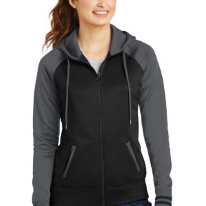 Sport-Tek ®  Ladies Sport-Wick ®  Varsity Fleece Full-Zip Hooded Jacket. LST236