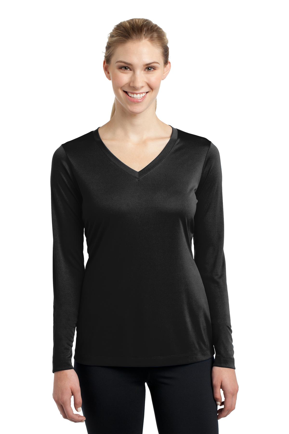 Sport-Tek ®  Ladies Long Sleeve PosiCharge ®  Competitor™ V-Neck Tee. LST353LS