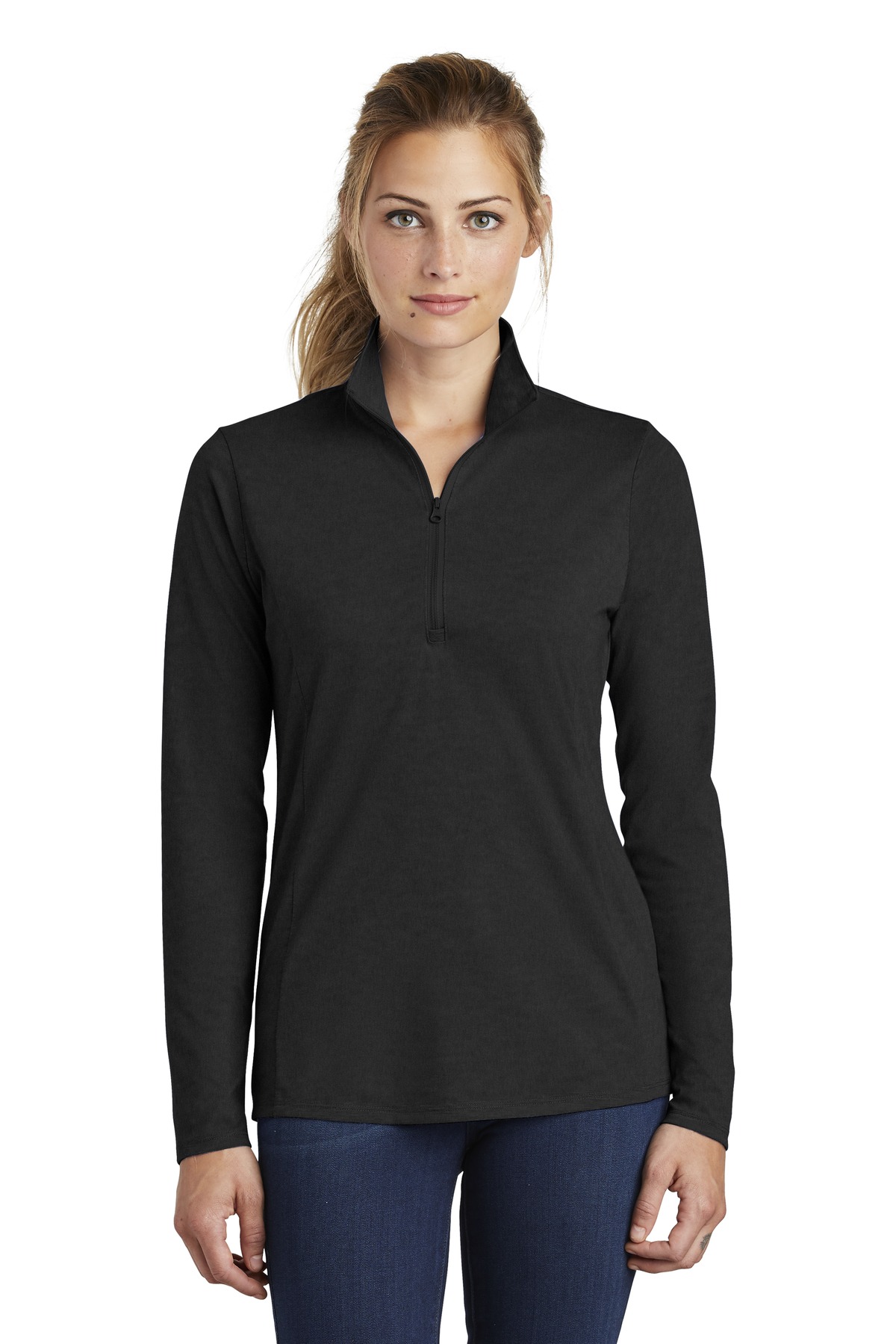 Sport-Tek  ®  Ladies PosiCharge  ®  Tri-Blend Wicking 1/4-Zip Pullover. LST407