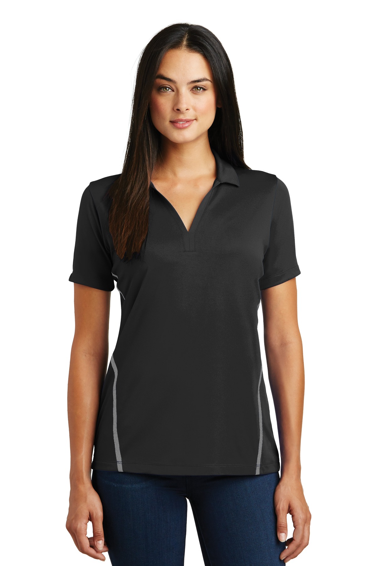 Sport-Tek ®  Ladies Contrast PosiCharge ®  Tough Polo ® . LST620