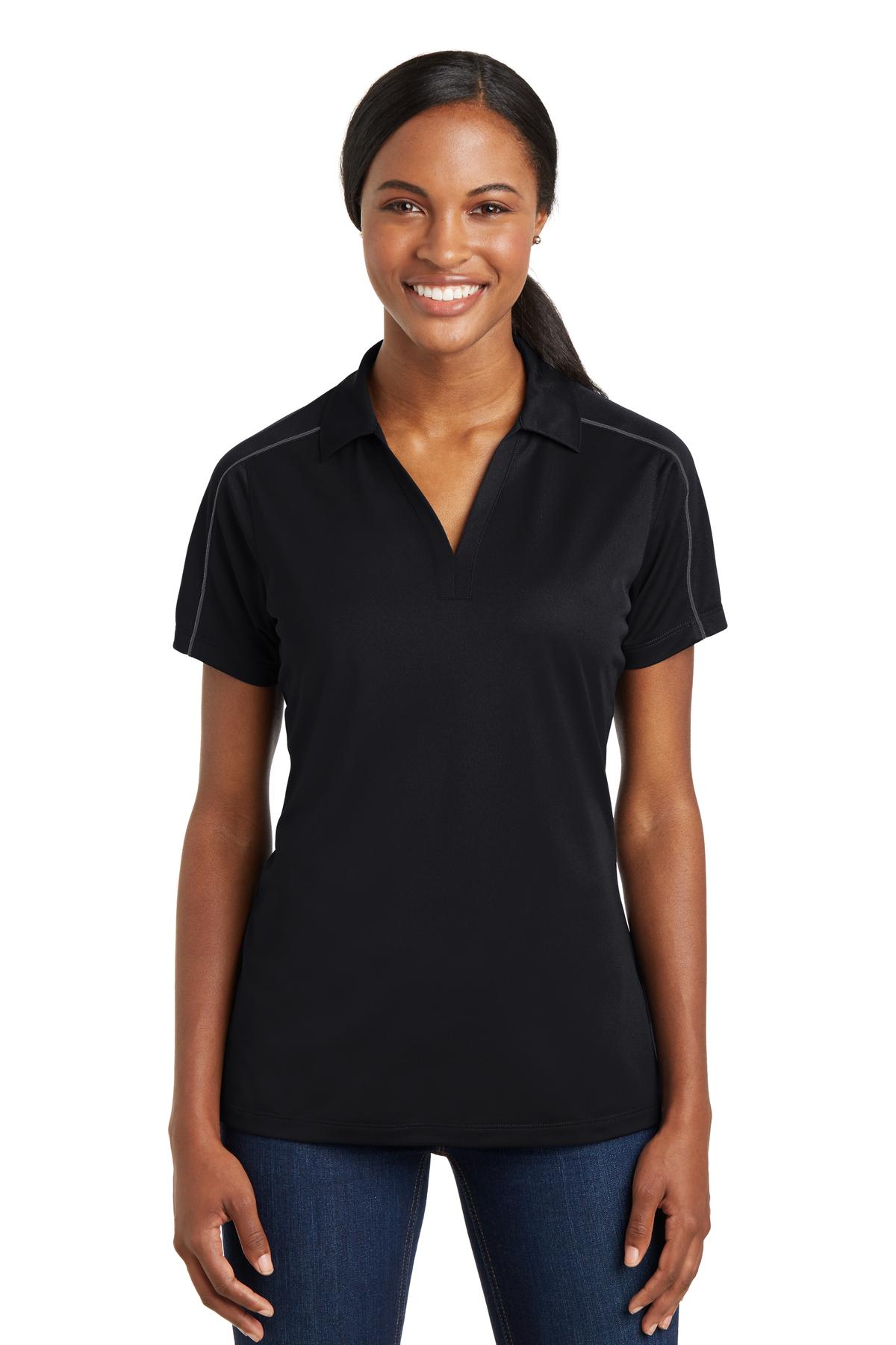 Sport-Tek ®  Ladies Micropique Sport-Wick ®  Piped Polo. LST653