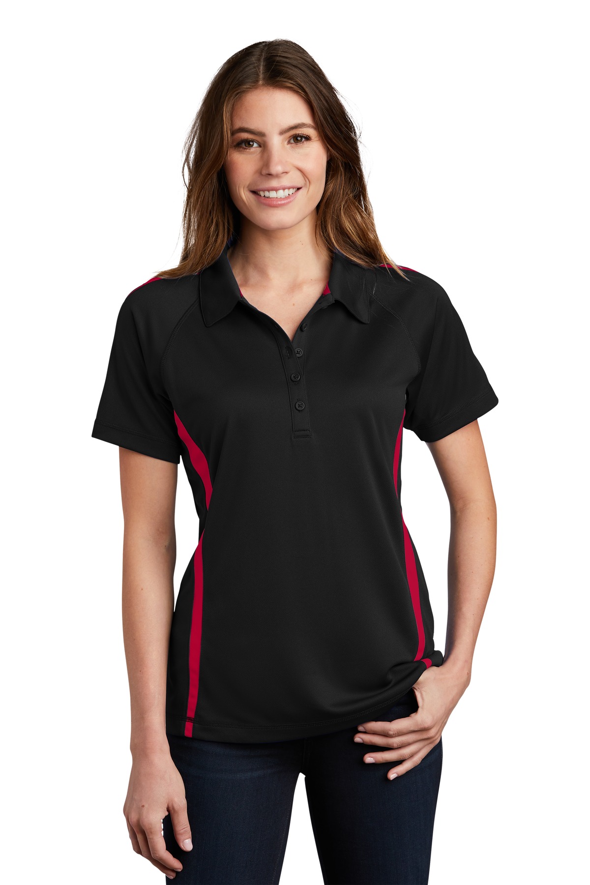 Sport-Tek ®  Ladies PosiCharge ®  Micro-Mesh Colorblock Polo. LST685