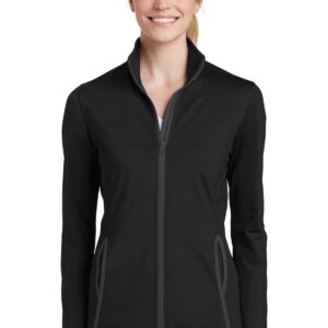 Sport-Tek ®  Ladies Sport-Wick ®  Stretch Contrast Full-Zip Jacket.  LST853