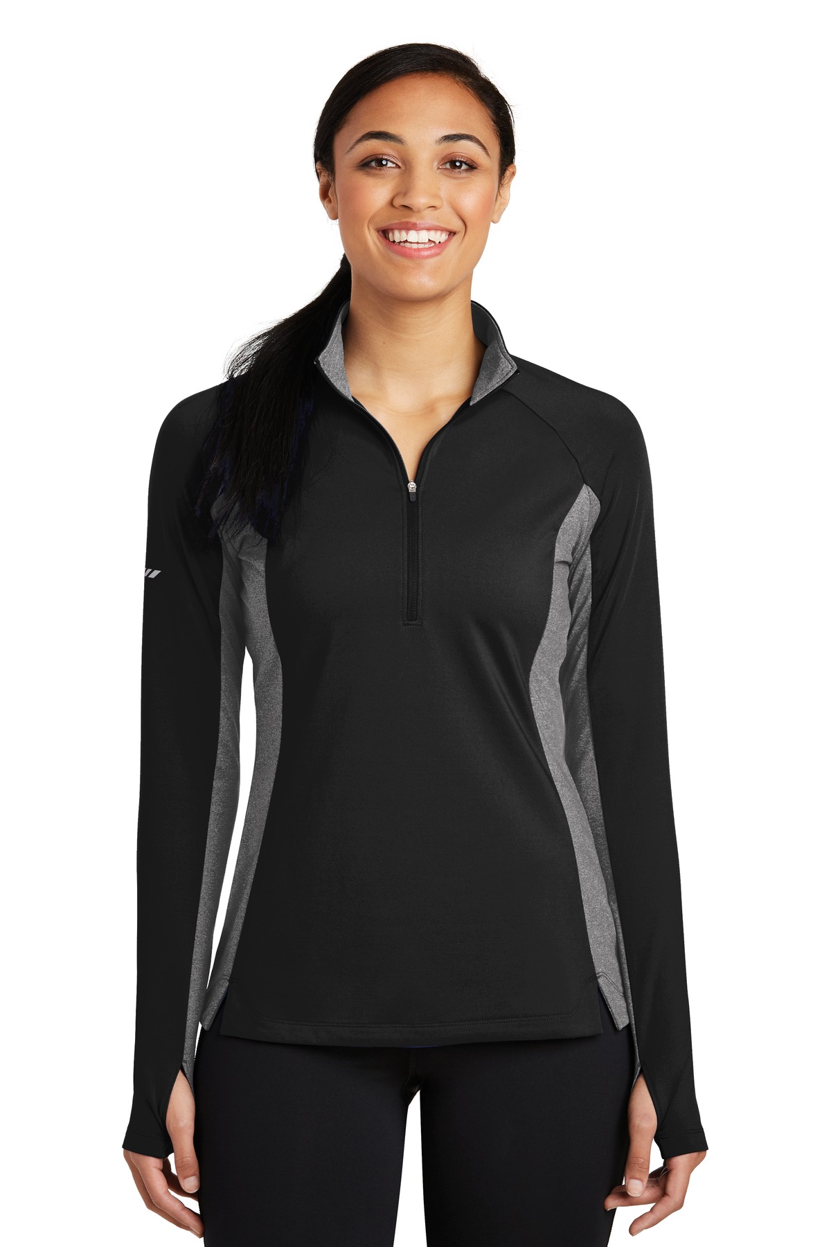 Sport-Tek ®  Ladies Sport-Wick ®  Stretch Contrast 1/2-Zip Pullover. LST854