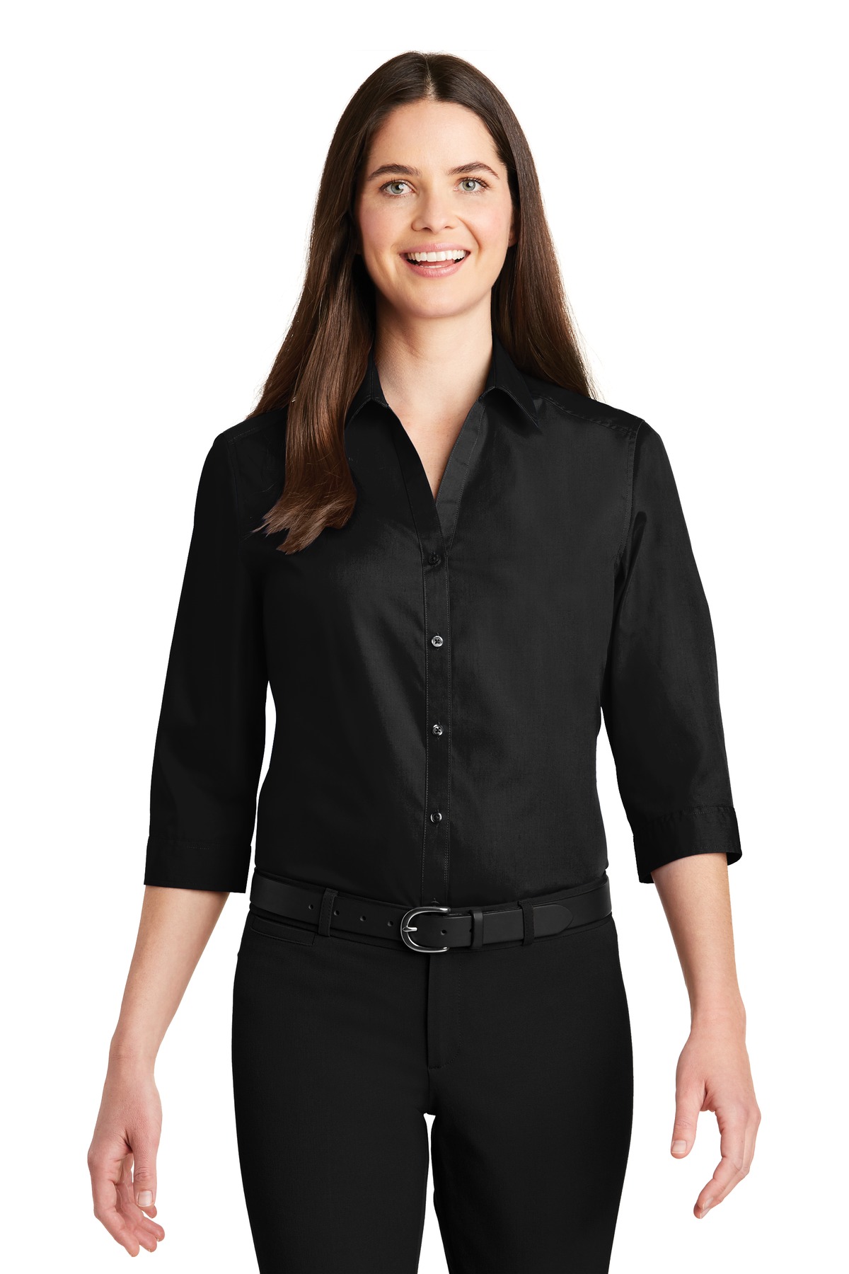 Port Authority ®  Ladies 3/4-Sleeve Carefree Poplin Shirt. LW102