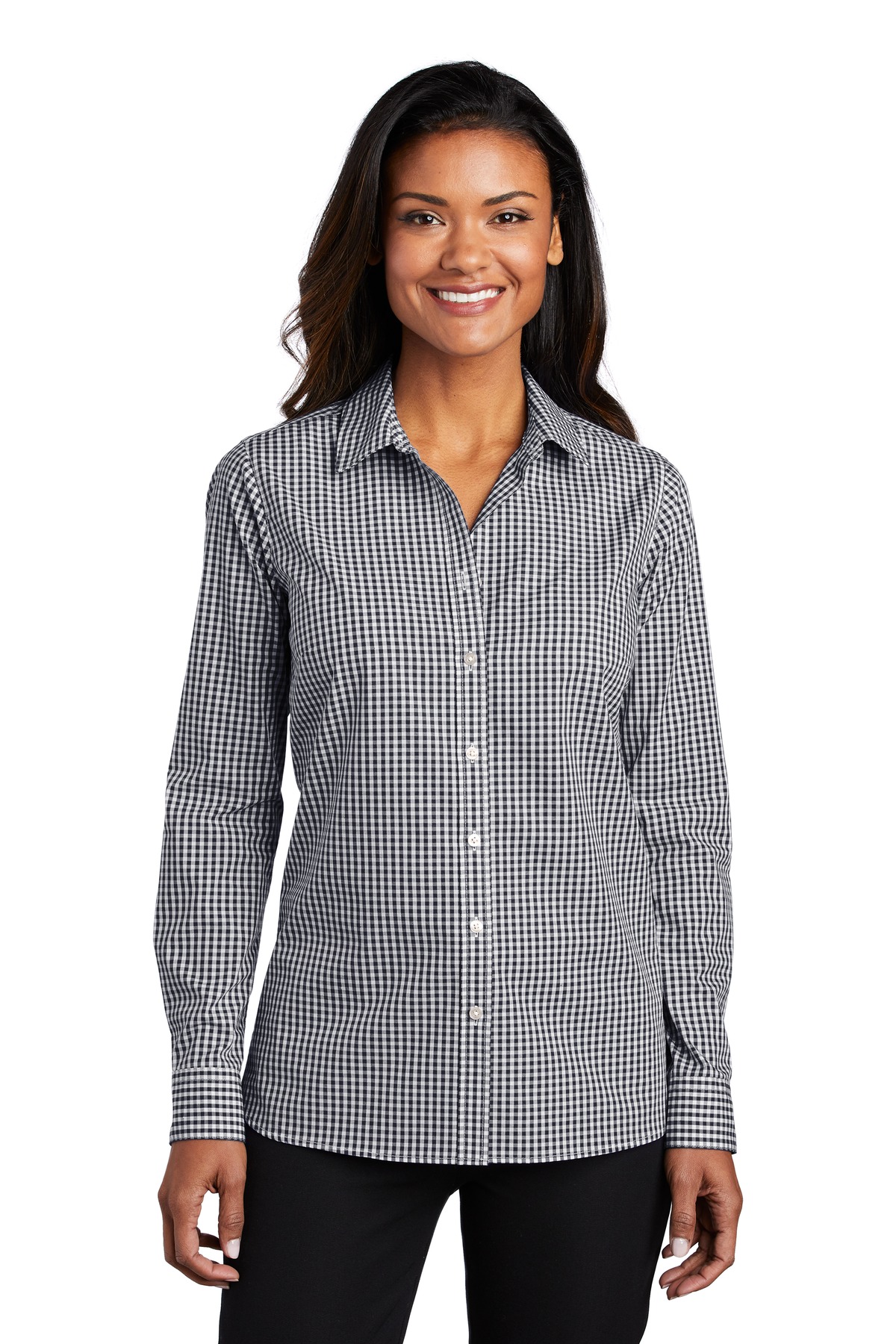 Port Authority  ®  Ladies Broadcloth Gingham Easy Care Shirt LW644