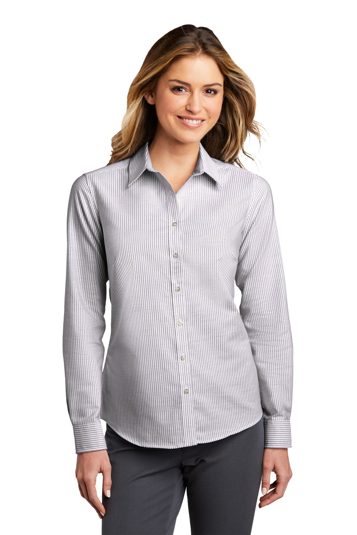 Port Authority  ®  Ladies SuperPro  ™  Oxford Stripe Shirt. LW657