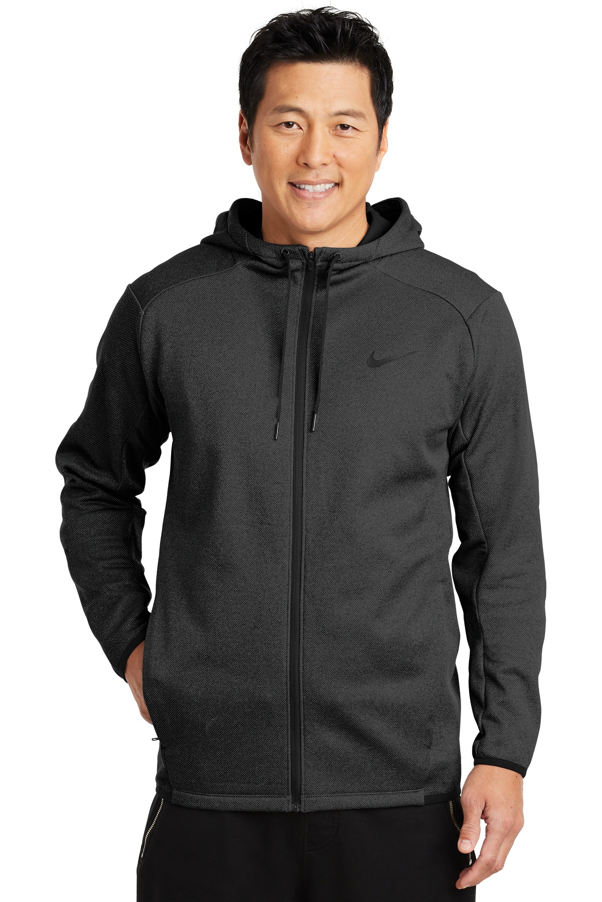 Nike Therma-FIT Textured Fleece Full-Zip Hoodie. NKAH6268