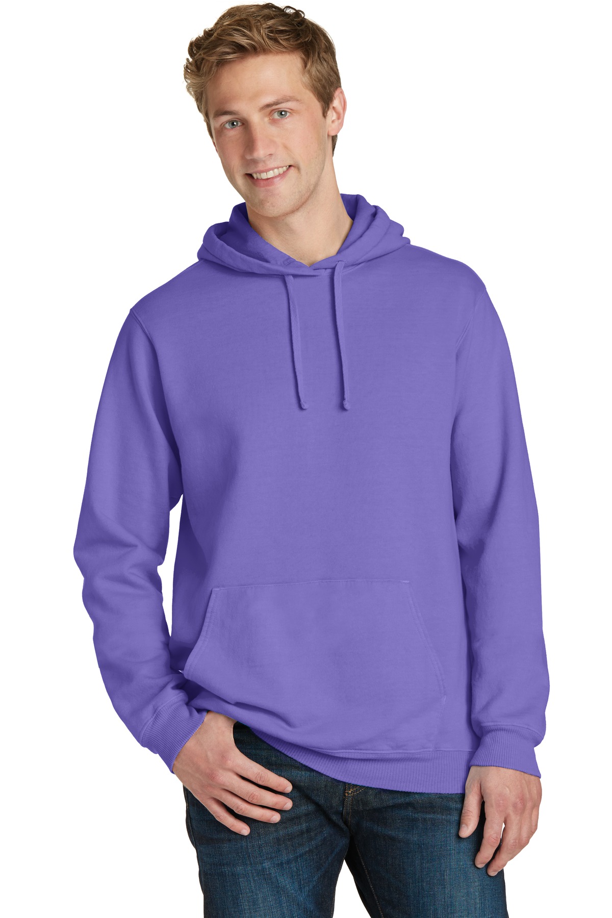 Port & Company ®  Beach Wash ™  Garment-Dyed Pullover Hooded Sweatshirt. PC098H