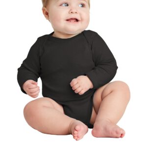 Rabbit Skins ™  Infant Long Sleeve Baby Rib Bodysuit. RS4411
