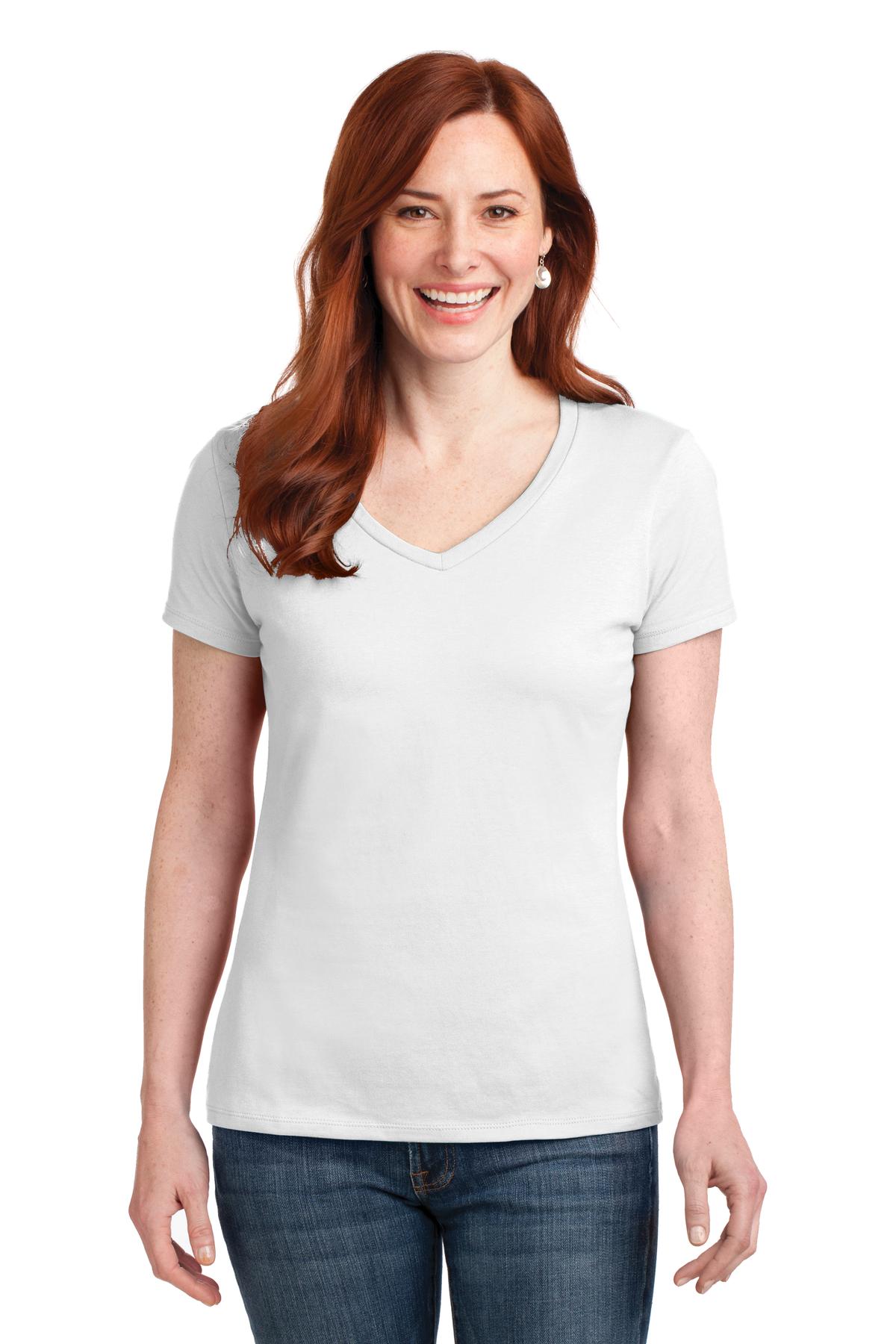 Hanes ®  Ladies Nano-T ®  Cotton V-Neck T-Shirt. S04V