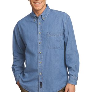 Port & Company ®  – Long Sleeve Value Denim Shirt. SP10