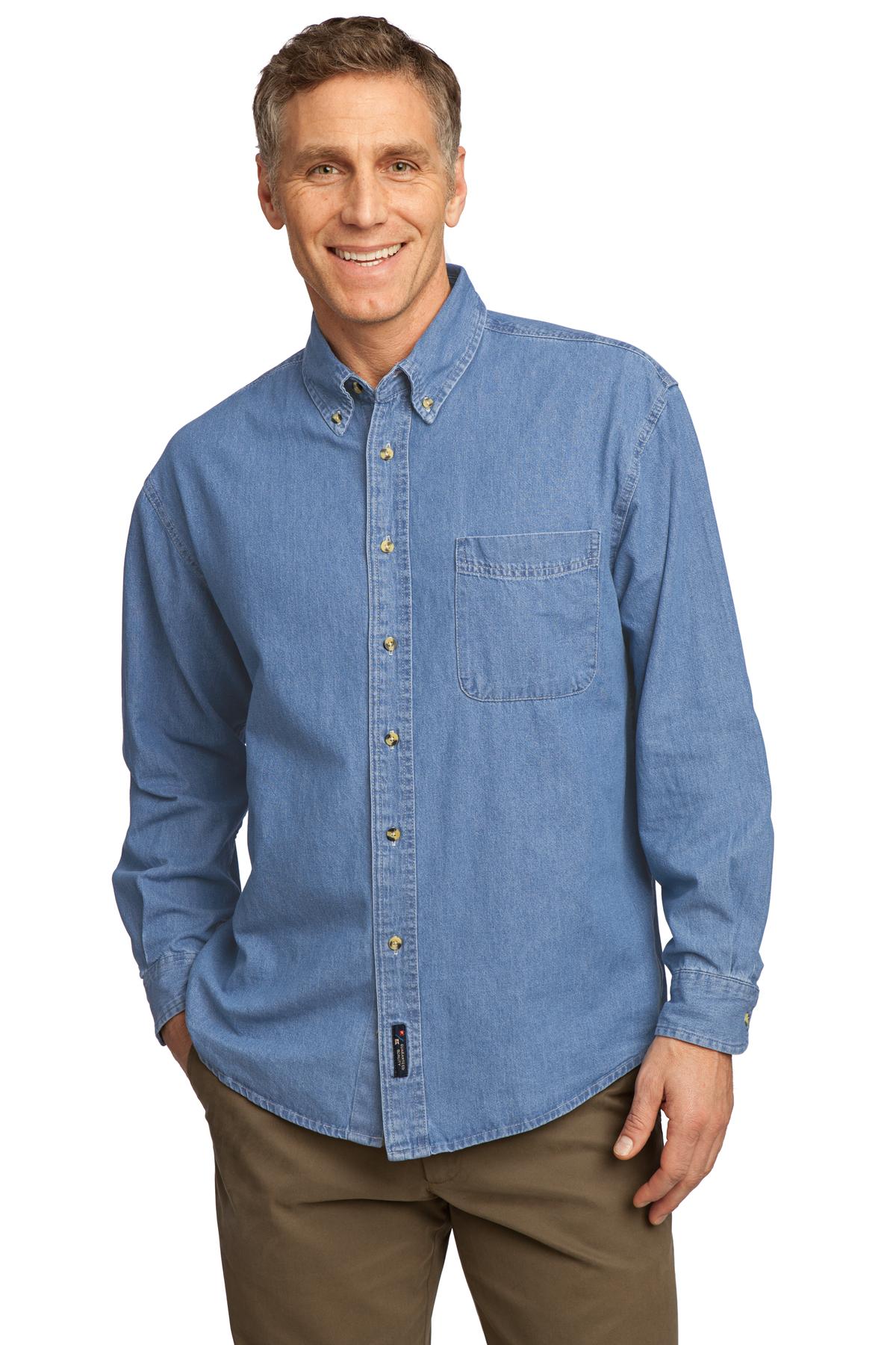 Port & Company ®  - Long Sleeve Value Denim Shirt. SP10