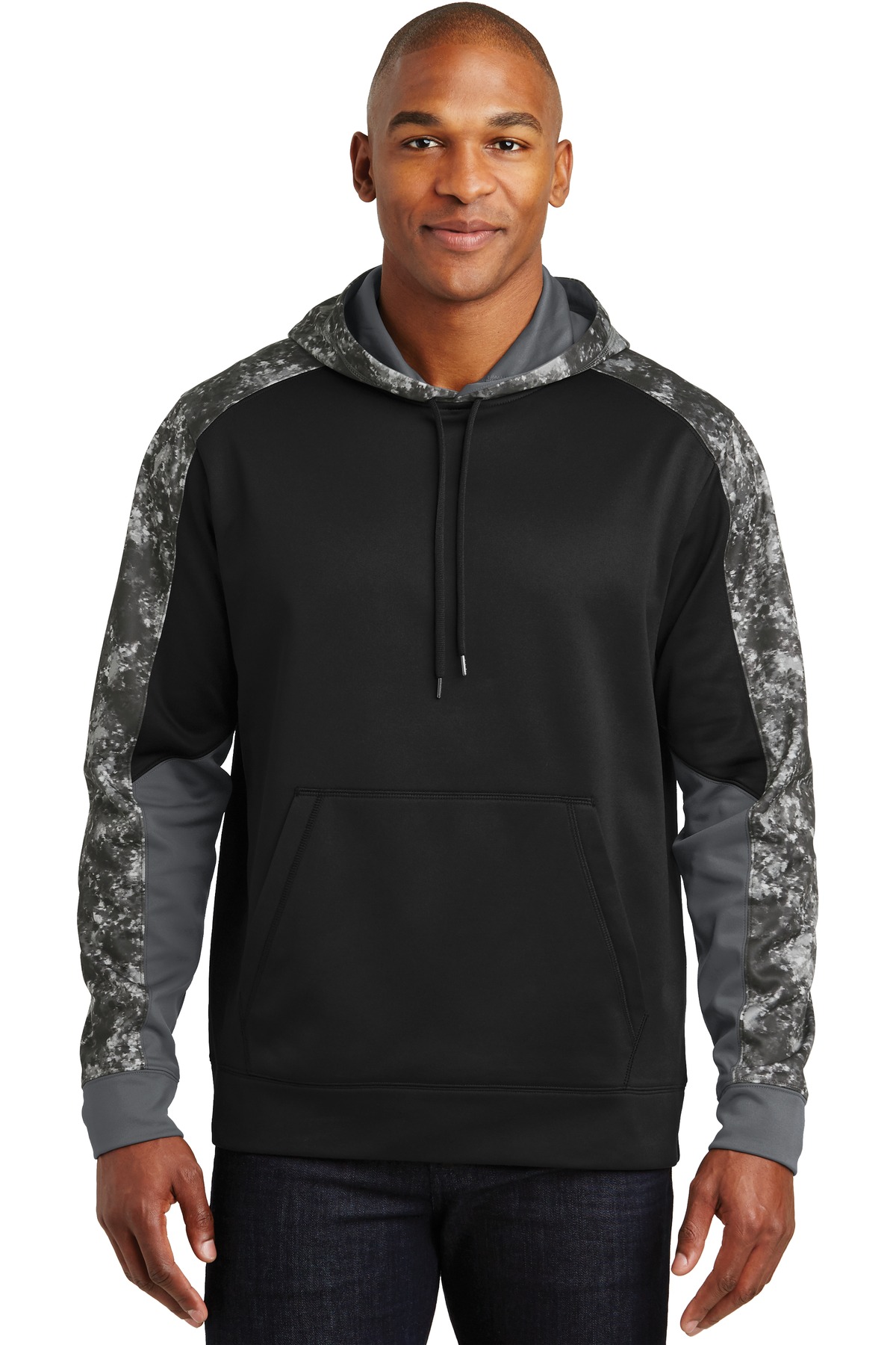 Sport-Tek ®  Sport-Wick ®  Mineral Freeze Fleece Colorblock Hooded Pullover. ST231