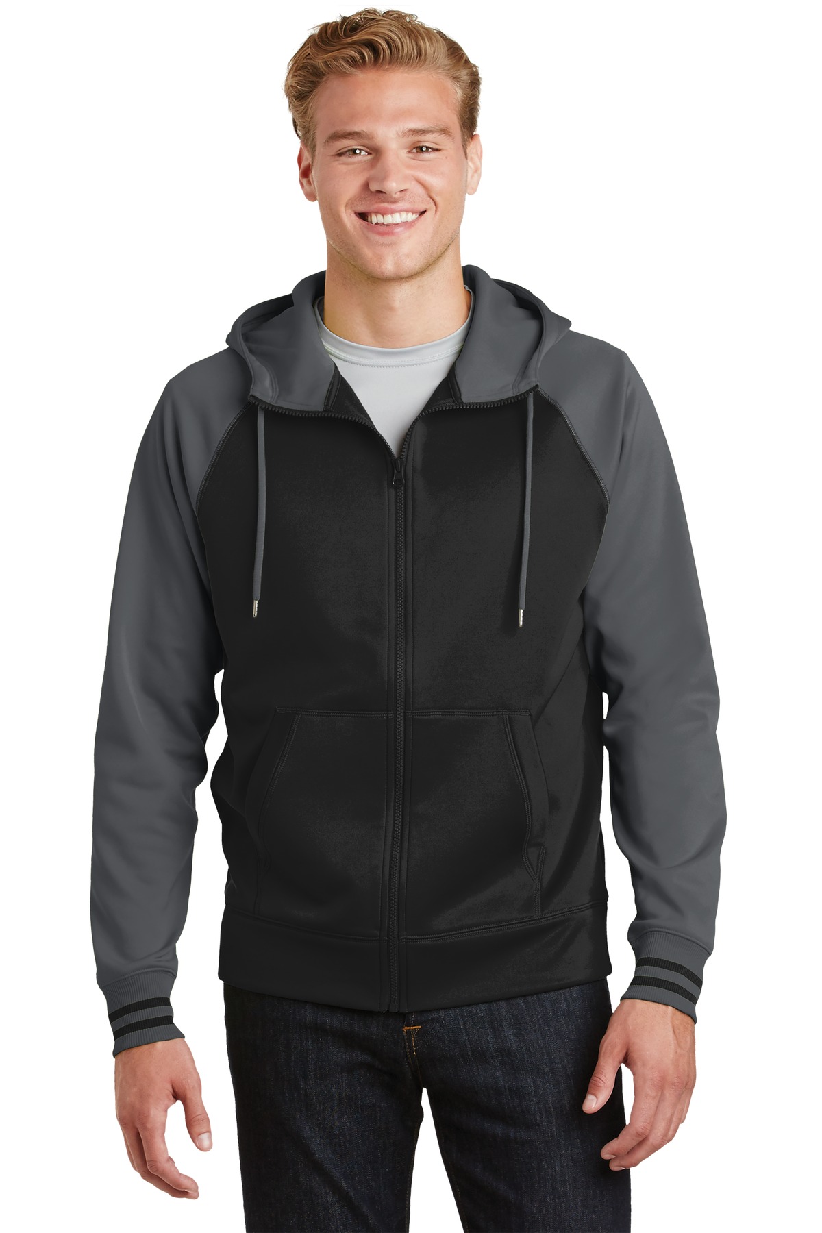 Sport-Tek ®  Sport-Wick ®  Varsity Fleece Full-Zip Hooded Jacket. ST236