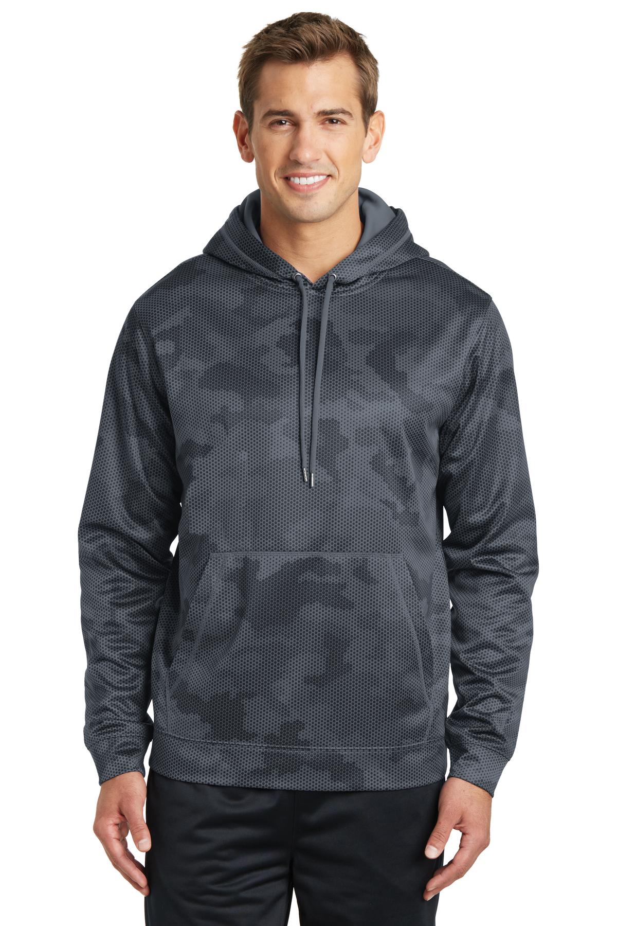 Sport-Tek ®  Sport-Wick ®  CamoHex Fleece Hooded Pullover. ST240