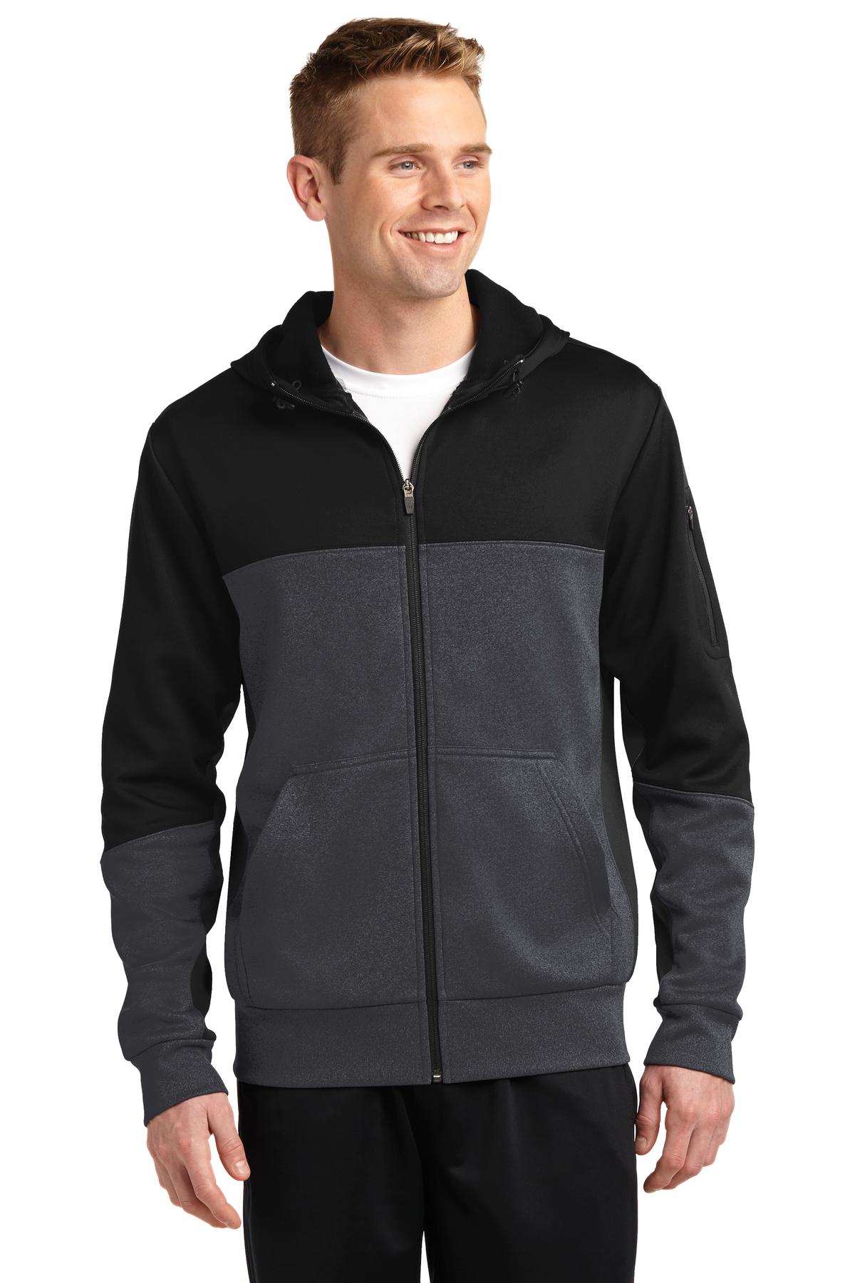 Sport-Tek ®  Tech Fleece Colorblock Full-Zip Hooded Jacket. ST245